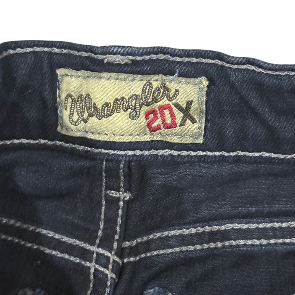 Wrangler 20X Boys Dark Wash Slim Bootcut Jeans Size 12 Slim Adjustable Waist - Picture 3 of 5